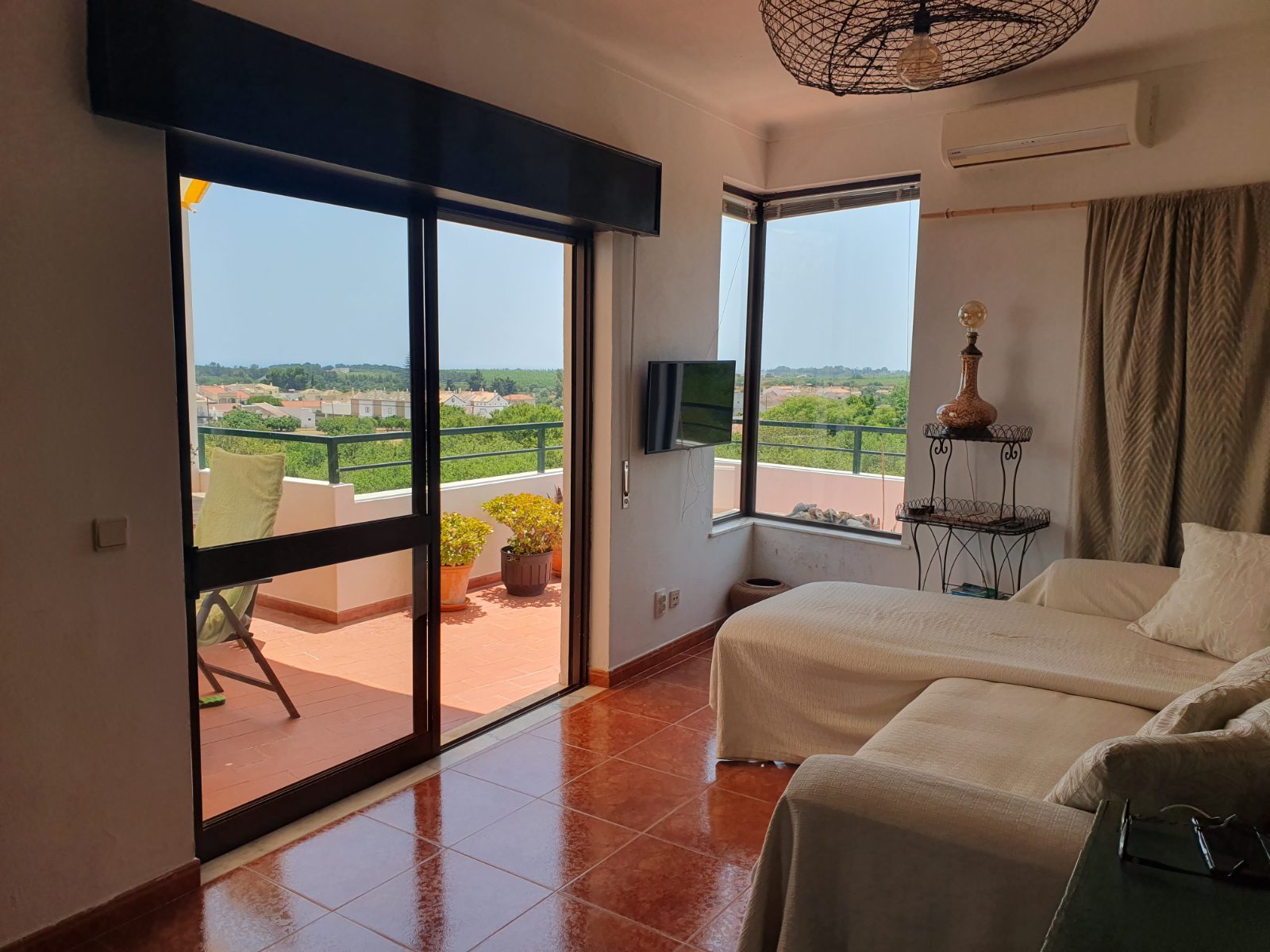 Living room, terrace door open